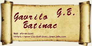 Gavrilo Batinac vizit kartica